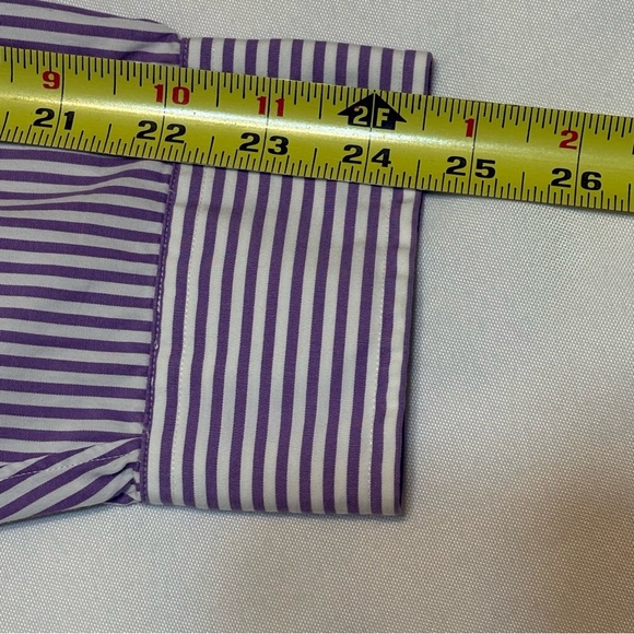 Brooks Brothers Eggplant and White Striped Dress Shirt Size 16 1/2 35 - Picture 5 of 9